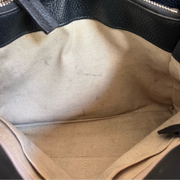 Suarez New York Italian black leather bag small satchel 3-compartments 2 ways - Picture 14 of 16